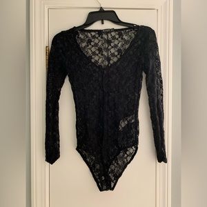 stradivarius Black Floral Bodysuit